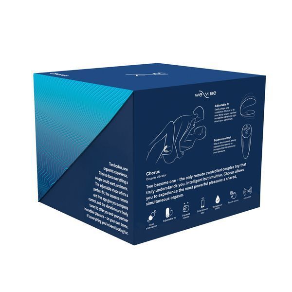 Смарт-вібратор для пар We-Vibe Chorus Cosmic Blue, сенсорне керування вібраціями стисненням пульта SO6919