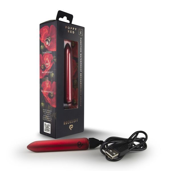 Віброкуля Rocks Off Bullet Poppy Red 16 Settings SX3165