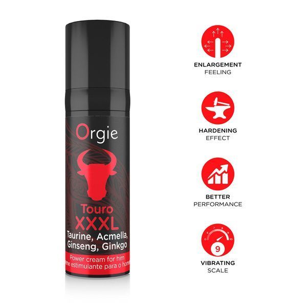 Крем для усиления эрекции Orgie Touro XXXL Power Cream, 15 мл, с эффектом вибрации SX1561