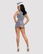 Эротический костюм стюардессы Obsessive Stewardess 3 pcs grey S/M, серый, платье, стринги, пилотка SO7308 фото 4