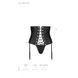 Пояс-корсет из экокожи Passion CELINE SET S/M, black, шнуровка, съемные пажи для чулок, стринги SO6410 фото 7