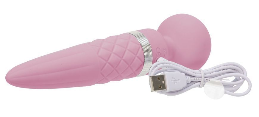 Вібромасажер 2в1 PILLOW TALK - Sultry Pink, класичний масажер і вібратор з ротацією, підігрів SO2717