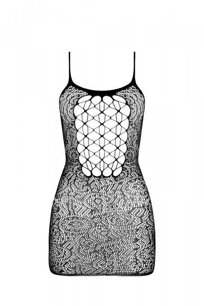 Ажурное мини-платье на тонких бретелях Passion BS096 One Size, red, плетение на груди SO8930