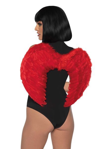 Крылья дьяволицы Leg Avenue devil wings Red, настоящие перья SO7946