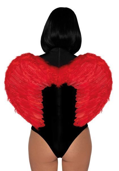 Крылья дьяволицы Leg Avenue devil wings Red, настоящие перья SO7946