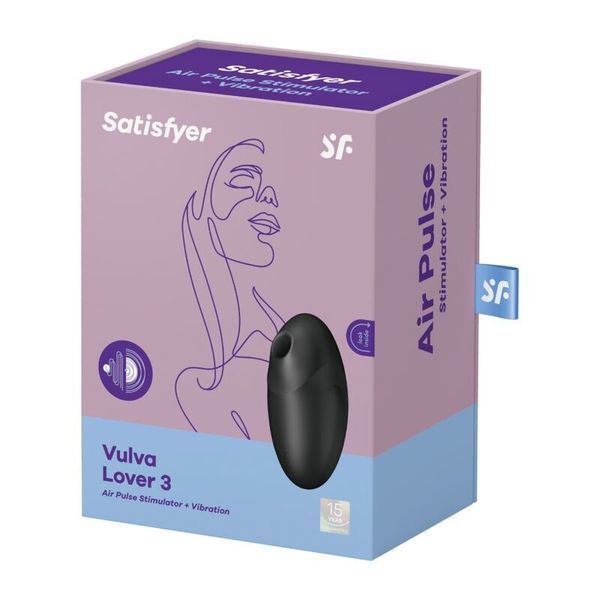Вакуумный стимулятор с вибрацией Satisfyer Vulva Lover 3 Black SO7783