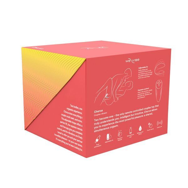 Смарт-вібратор для пар We-Vibe Chorus Crave Coral, сенсорне керування вібраціями стисненням пульта SO6920
