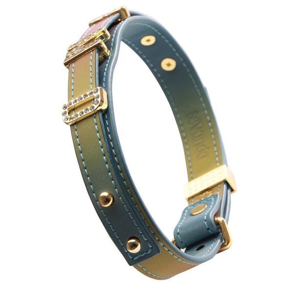 Нашийник LOCKINK Multi-color DIY Alphabet Collar, мультиколір, штучна шкіра, букви зі стразами SX0899