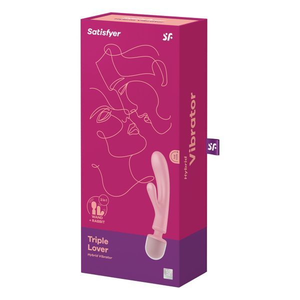 Вибратор-кролик с вибромассажером Satisfyer Triple Lover Pink, 3 мотора SO8790