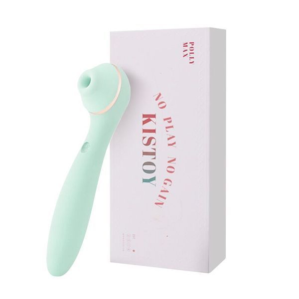 Вакуумний стимулятор з вібратором KISSTOY Polly Max Cyan SO9559