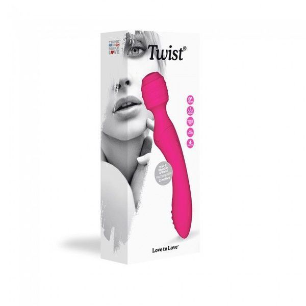 Вібромасажер 2в1 Love To Love TWIST Rose, 2 мотори, стимулювальний рельєф, водостійкий SO3566