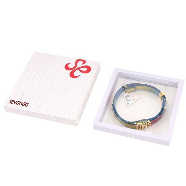 Нашийник LOCKINK Multi-color DIY Alphabet Collar, мультиколір, штучна шкіра, букви зі стразами SX0899