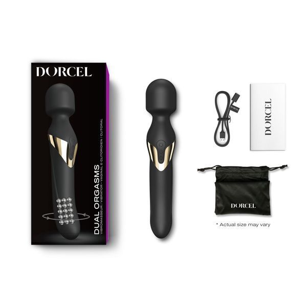 Вібромасажер 2в1 Dorcel Dual Orgasms Gold класичний масажер і вібратор з перлинним масажем SO2347