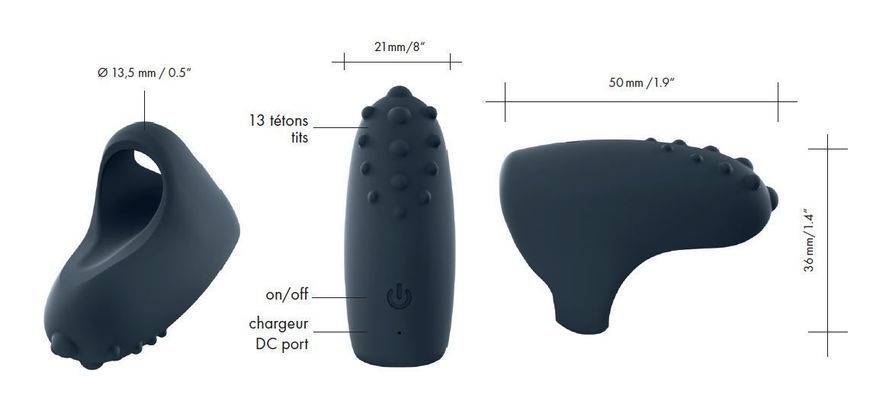 Вибратор на палец Dorcel MAGIC FINGER Black перезаряжаемый, 3 режима работы SO1418