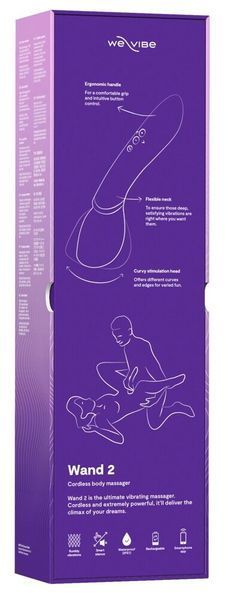 Смарт-вібромасажер We-Vibe Wand 2 Purple, дуже потужний, функція Smart Silence SX2150