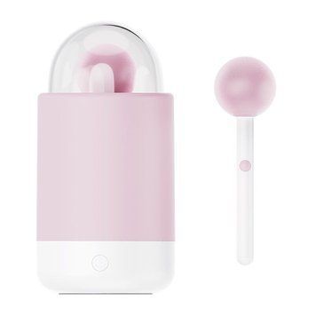 Вібратор-цукерка на паличці KISSTOY Pink Pop, зарядний кейс-нічник, 10 режимів вібрації SO9989