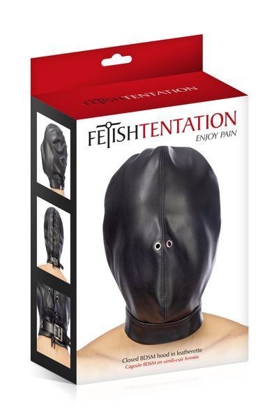Капюшон для БДСМ Fetish Tentation Closed BDSM hood in leatherette SO4670