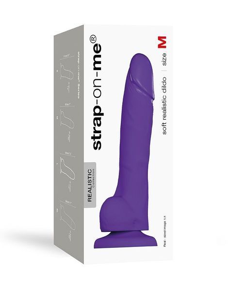 Реалістичний фалоімітатор Strap-On-Me SOFT REALISTIC DILDO Violet - Size M SO4522