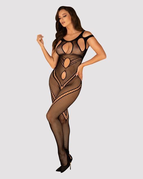 Бодістокінг Obsessive Bodystocking G322 S/M/L, фантасмагорично-силуетний крій SO7242