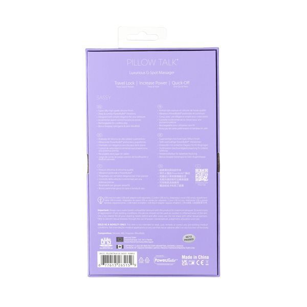 Роскошный вибратор Pillow Talk Sassy Purple Special Edition, Сваровски, повязка на глаза+игра SO6853