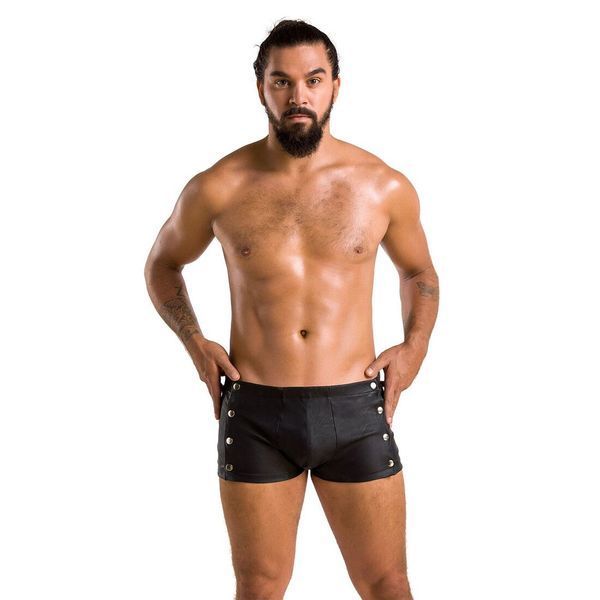 Чоловічі шкіряні боксери із заклепками Passion 048 SHORT DAVID S/M Black SO7616