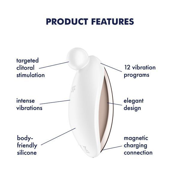Вібратор для зовнішньої стимуляції Satisfyer Spot On 2 White, дуже потужний, гнучкий відросток SX0578