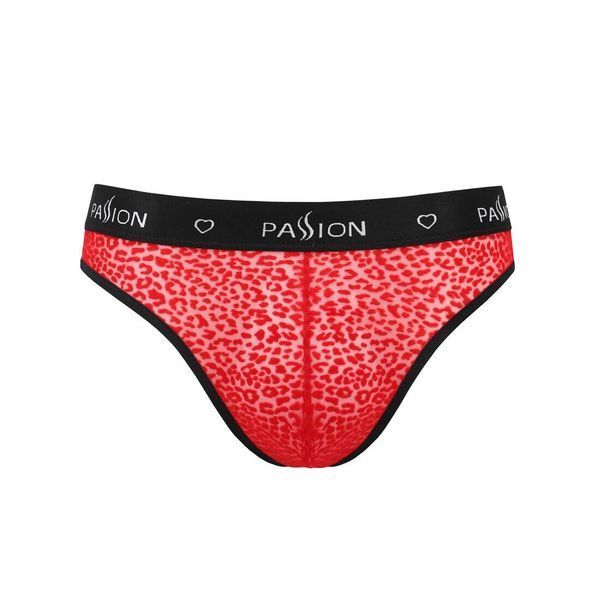 Чоловічі напівпрозорі труси Passion 031 SLIP MIKE XXL/XXXL Red, під леопард SO7566