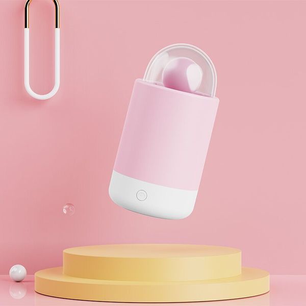 Вібратор-цукерка на паличці KISSTOY Pink Pop, зарядний кейс-нічник, 10 режимів вібрації SO9989