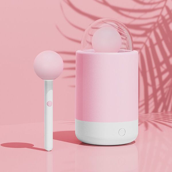 Вібратор-цукерка на паличці KISSTOY Pink Pop, зарядний кейс-нічник, 10 режимів вібрації SO9989