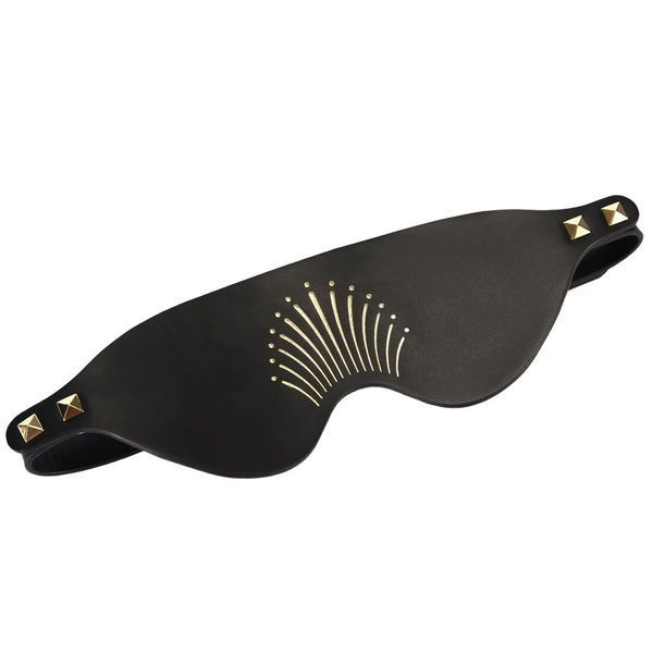 Роскошная маска на глаза Zalo Blindfolds Black, натуральная кожа SO8231