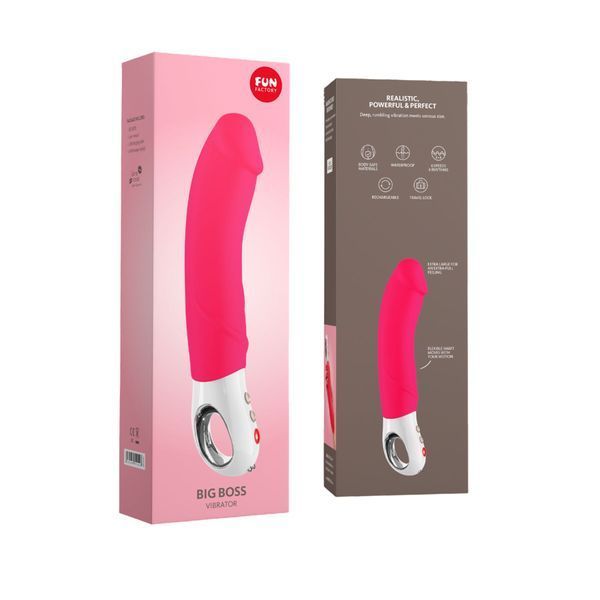 Вибратор для точки G Fun Factory BIG BOSS pink, очень мощный, 23,5 см SX0938