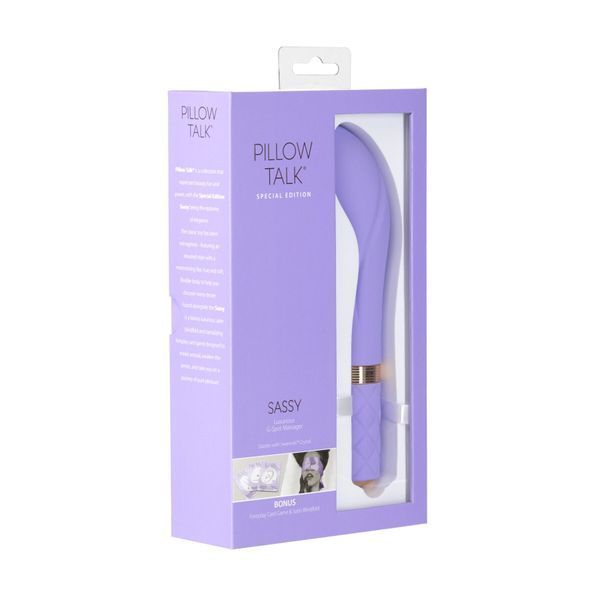 Роскошный вибратор Pillow Talk Sassy Purple Special Edition, Сваровски, повязка на глаза+игра SO6853