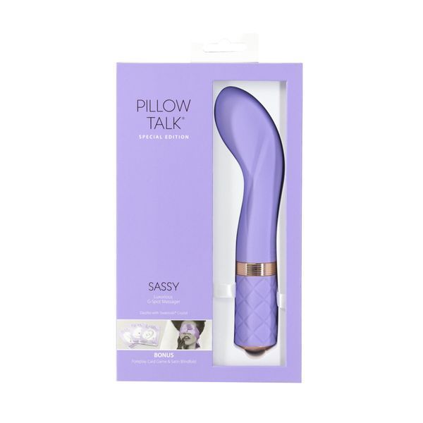 Роскошный вибратор Pillow Talk Sassy Purple Special Edition, Сваровски, повязка на глаза+игра SO6853