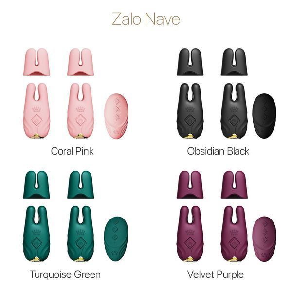 Смарт-вибратор для груди Zalo - Nave Obsidian Black, пульт ДУ, работа через приложение SO7490