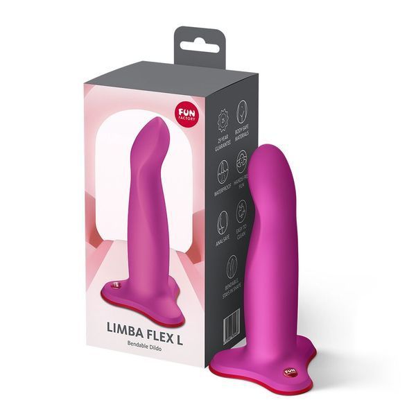 Фаллоимитатор Fun Factory LIMBA FLEX L Magenta, гибкий, с эффектом памяти, подходит для точки G SX3672