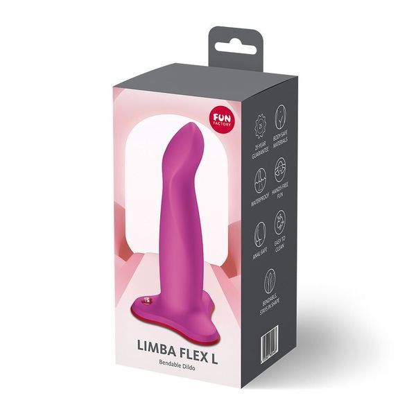 Фаллоимитатор Fun Factory LIMBA FLEX L Magenta, гибкий, с эффектом памяти, подходит для точки G SX3672