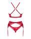 Комплект белья Obsessive Lacelove cupless 3-pcs set XL/2XL Red, бюстгальтер, стринги, пояс для чулок SO8657 фото 4