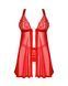 Бебі-дол Obsessive Elianes babydoll & thong, XL/2XL, червоний, мереживний ліф, трусики-танга в наборі SX1145 фото 3