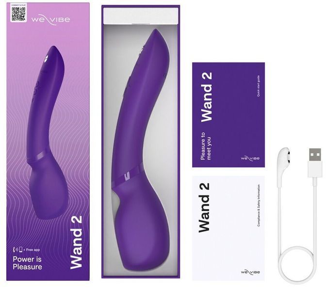 Смарт-вібромасажер We-Vibe Wand 2 Purple, дуже потужний, функція Smart Silence SX2150