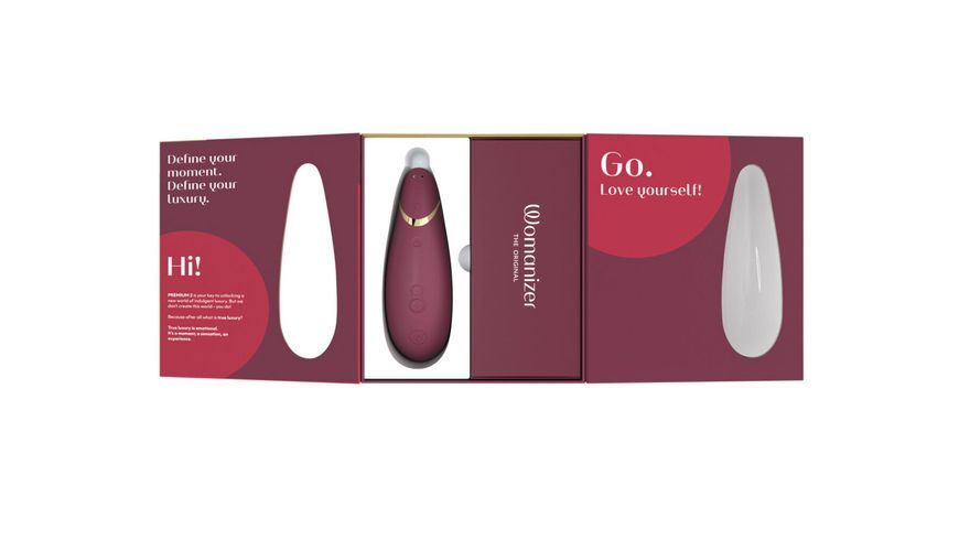 Вакуумний кліторальний стимулятор Womanizer Premium 2 - Bordeaux, функції Autopilot та Smart Silence SO8750