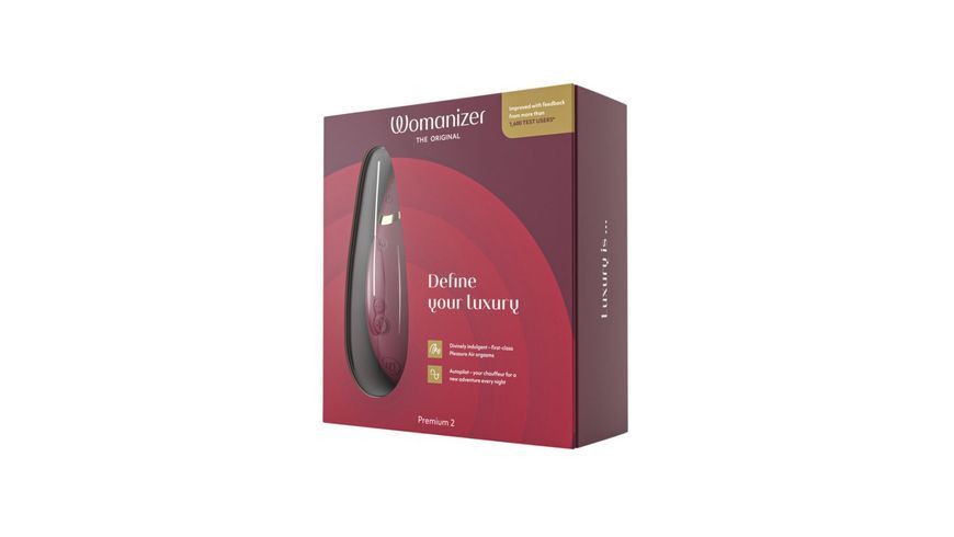 Вакуумний кліторальний стимулятор Womanizer Premium 2 - Bordeaux, функції Autopilot та Smart Silence SO8750