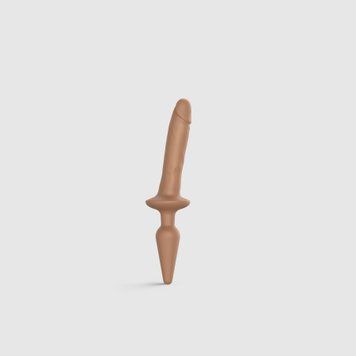 Анальна пробка з дилдо 2в1 Strap-On-Me SWITCH PLUG-IN REALISTIC DILDO Caramel S, діаметр 3,3/2,9 см SO6827
