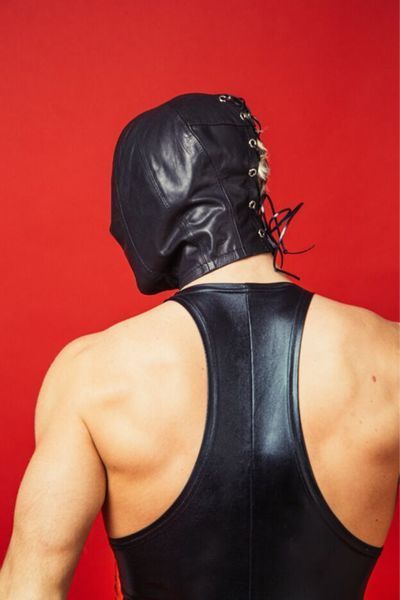 Закрытый кожаный капюшон D&A Deprivation mask Leather SO9560