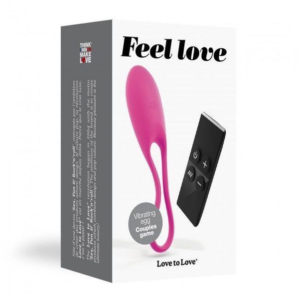 Виброяйцо Love To Love Feel Love Pink с пультом ДУ и регулированием интенсивности SO3087
