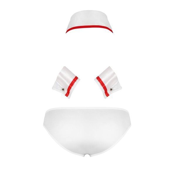 Комплект эротического мужского белья Passion 037 GREGORY XXL/XXXL White, трусы, воротник, манжеты SO7584