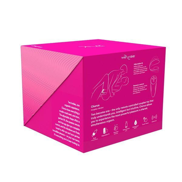 Смарт-вібратор для пар We-Vibe Chorus Cosmic Pink, сенсорне керування вібраціями стисненням пульта SO6921