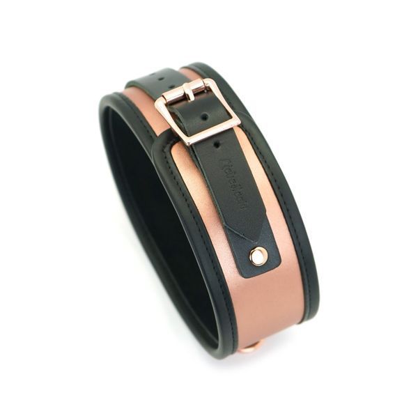 Широкий нашийник з повідцем Liebe Seele Rose Gold Memory Collar with Leash, натуральна шкіра SO9494