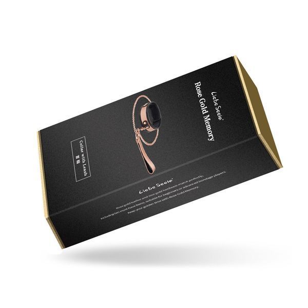 Широкий нашийник з повідцем Liebe Seele Rose Gold Memory Collar with Leash, натуральна шкіра SO9494