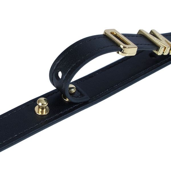 Нашийник LOCKINK Dark DIY Alphabet Collar, чорний, штучна шкіра, букви зі стразами SX0900