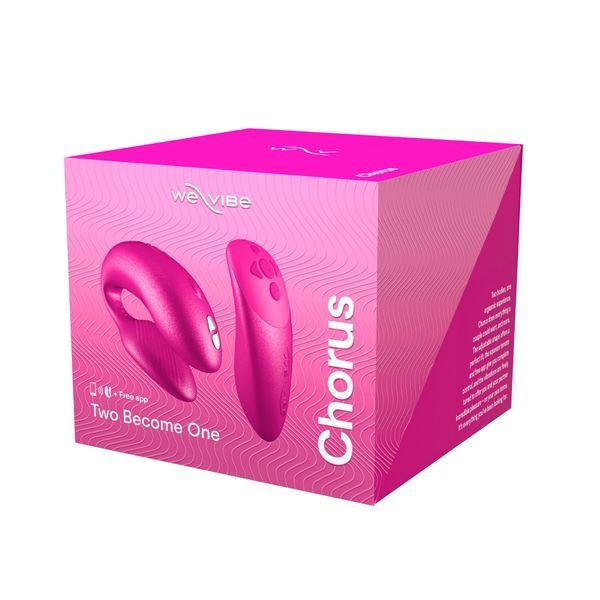 Смарт-вібратор для пар We-Vibe Chorus Cosmic Pink, сенсорне керування вібраціями стисненням пульта SO6921